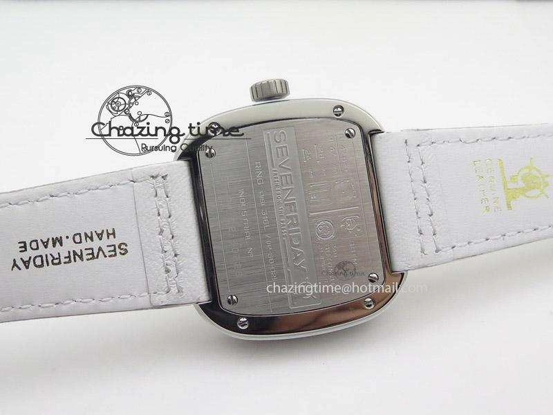 SevenFriday P1-2 SWF 1:1 Best Edition on White Leather Strap Miyota 82S7