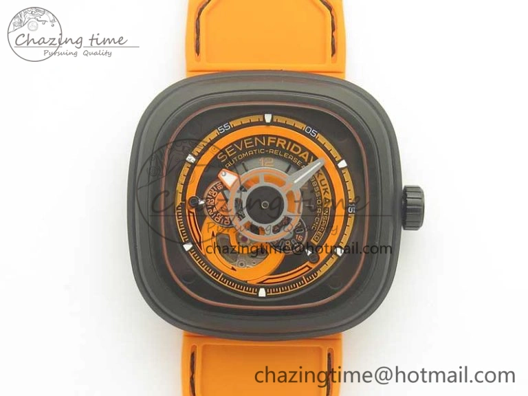 SevenFriday P1-3 SWF 1:1 Best Edition on Black Leather Strap Miyota 82S7