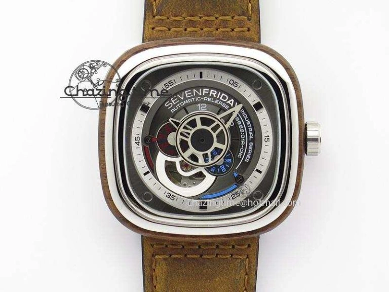 SevenFriday P1-4 SWF 1:1 Best Edition on Black Leather Strap Miyota 82S7