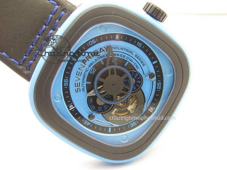 SevenFriday P1-4 SWF 1:1 Best Edition on Black Leather Strap Miyota 82S7