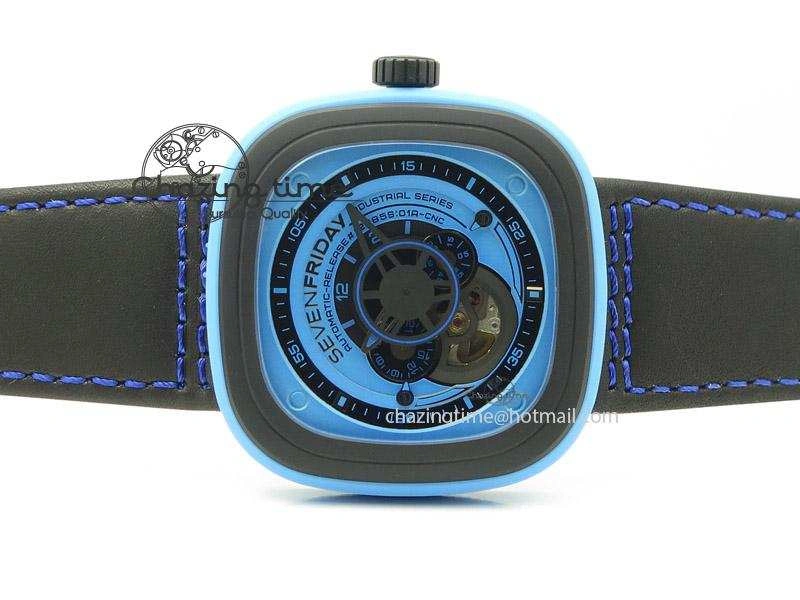 SevenFriday P1-4 SWF 1:1 Best Edition on Black Leather Strap Miyota 82S7