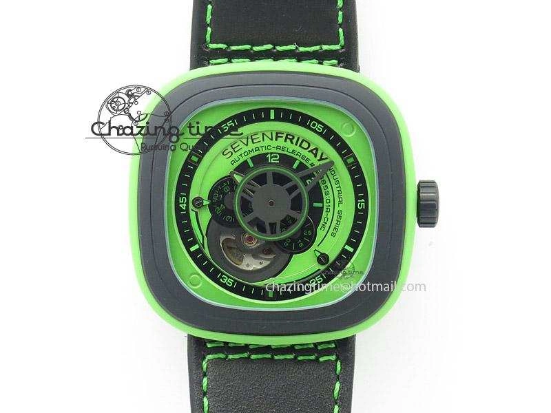 SevenFriday P1-5 SWF 1:1 Best Edition on Black Leather Strap Miyota 82S7