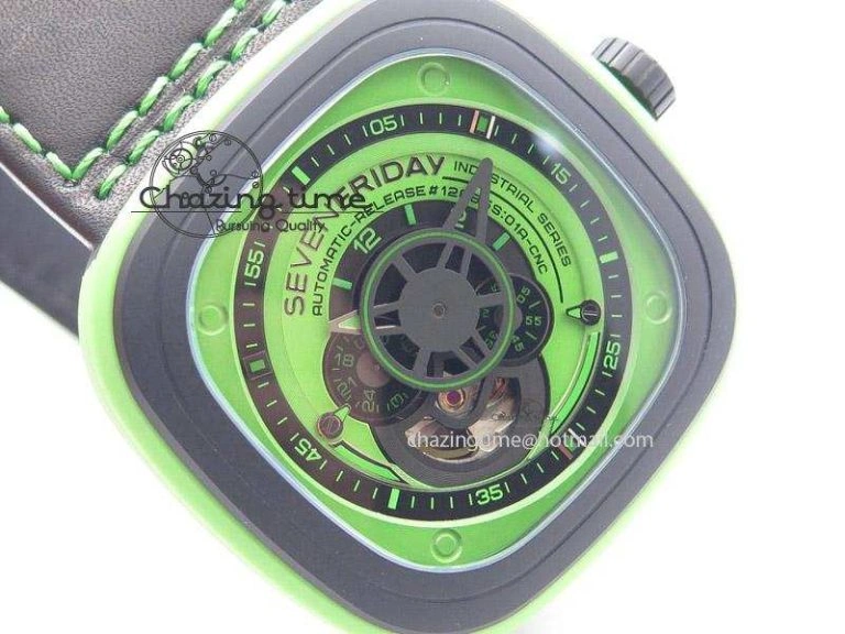 SevenFriday P1-5 SWF 1:1 Best Edition on Black Leather Strap Miyota 82S7