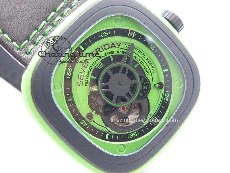 SevenFriday P1-5 SWF 1:1 Best Edition on Black Leather Strap Miyota 82S7