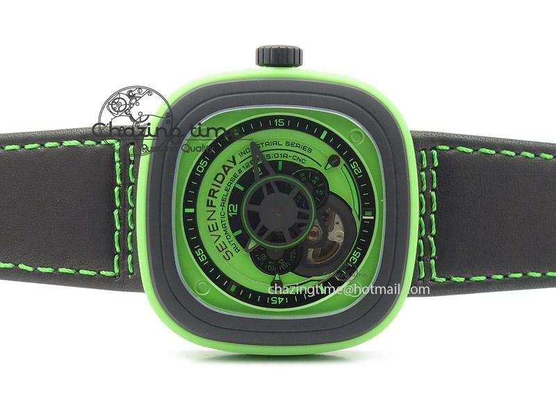 SevenFriday P1-5 SWF 1:1 Best Edition on Black Leather Strap Miyota 82S7