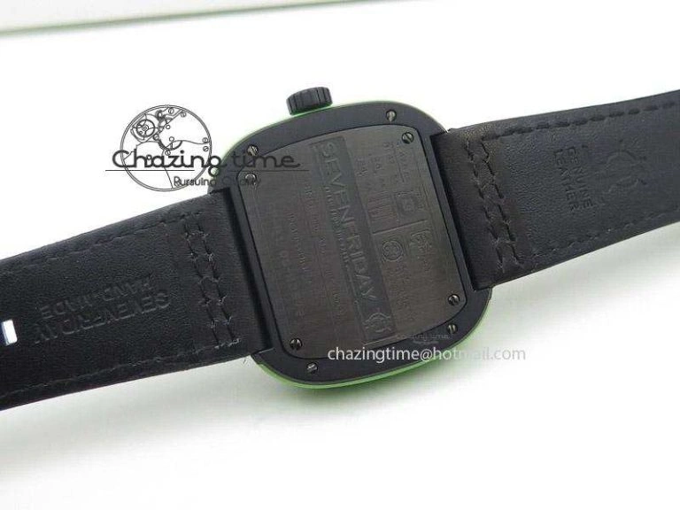 SevenFriday P1-5 SWF 1:1 Best Edition on Black Leather Strap Miyota 82S7