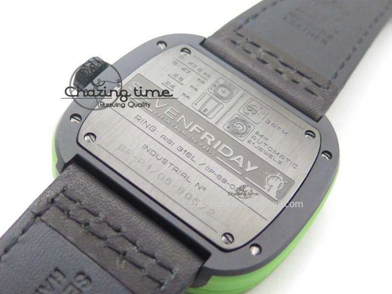 SevenFriday P1-5 SWF 1:1 Best Edition on Black Leather Strap Miyota 82S7