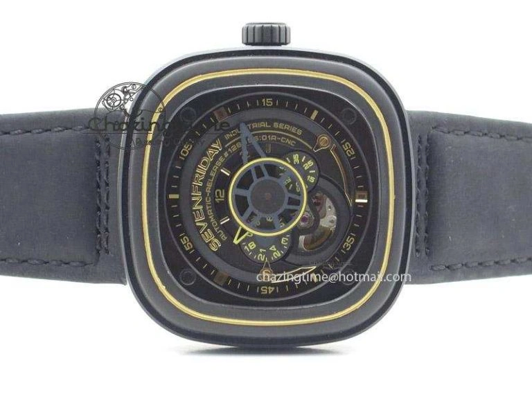 SevenFriday P2-2 SWF 1:1 Best Edition Black Dial on Black Leather Strap Miyota 82S7