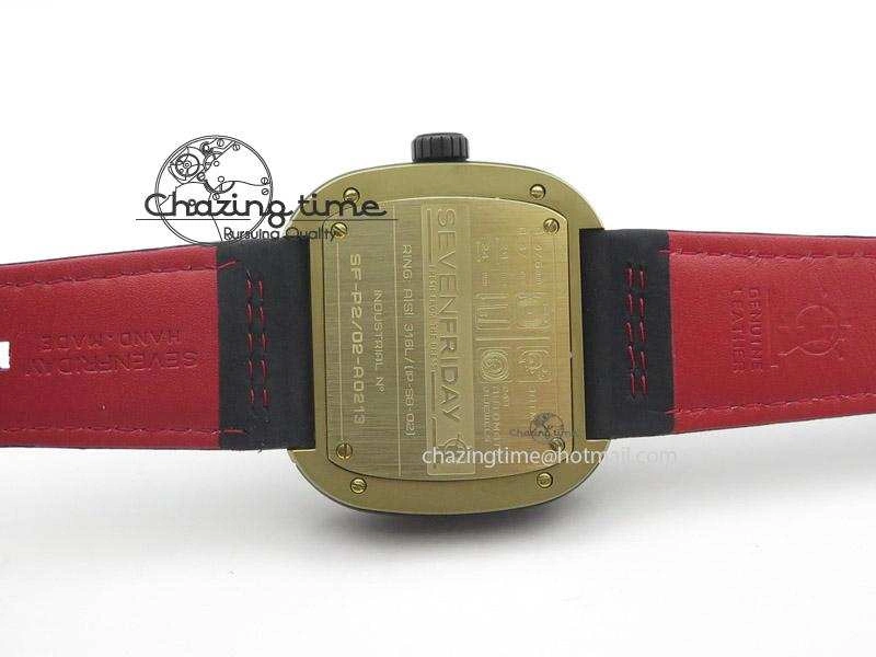 SevenFriday P2-2 SWF 1:1 Best Edition Black Dial on Black Leather Strap Miyota 82S7