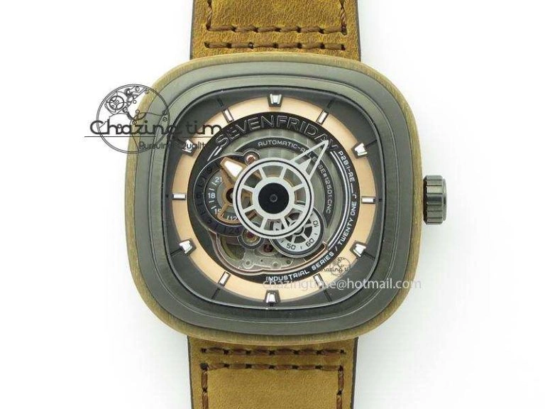 SevenFriday P2-2 SWF 1:1 Best Edition Black Dial on Black Leather Strap Miyota 82S7