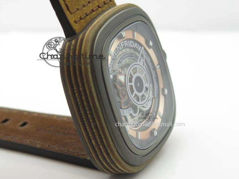 SevenFriday P2B 03-W ‘Woody’ NFC V6F Best Edition On Brown Asso Strap Miyota 82S7
