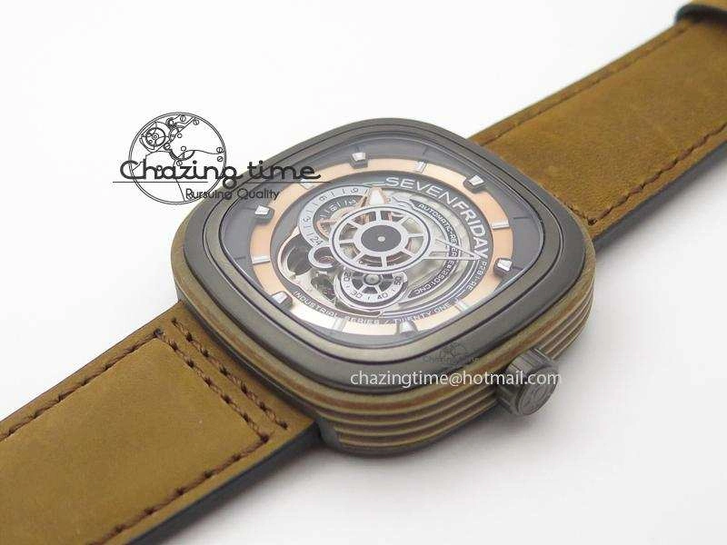 SevenFriday P2B 03-W ‘Woody’ NFC V6F Best Edition On Brown Asso Strap Miyota 82S7