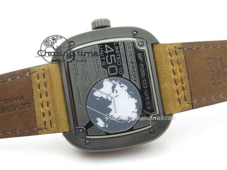 SevenFriday P2B 03-W ‘Woody’ NFC V6F Best Edition On Brown Asso Strap Miyota 82S7