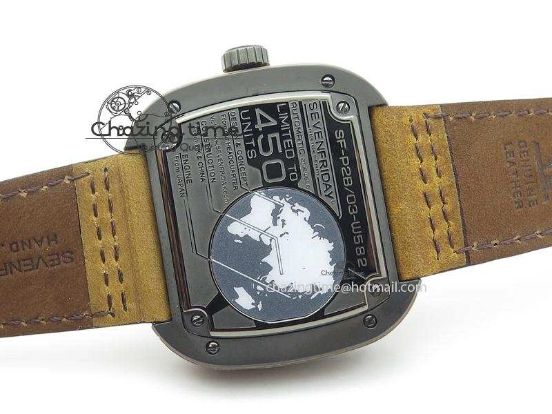 SevenFriday P2B 03-W ‘Woody’ NFC V6F Best Edition On Brown Asso Strap Miyota 82S7