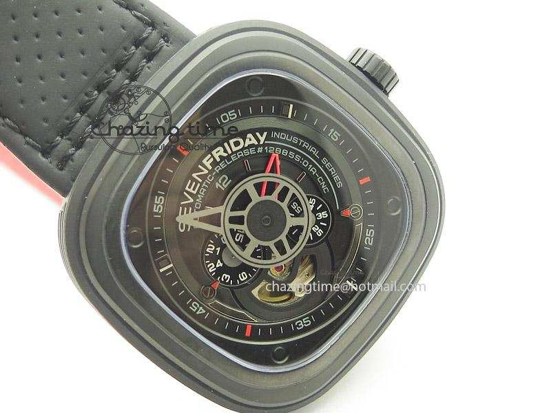 SevenFriday P3-1 SWF 1:1 Best Edition Black Dial on Black Leather Strap Miyota 82S7