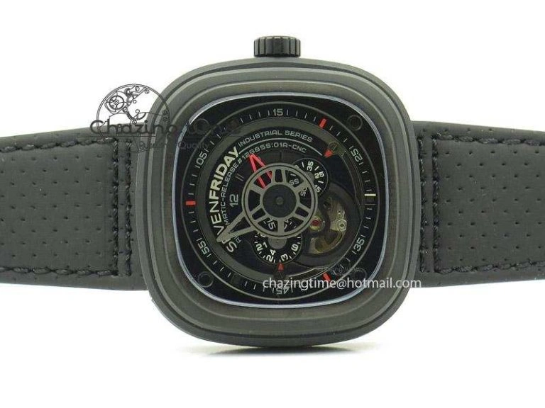 SevenFriday P3-1 SWF 1:1 Best Edition Black Dial on Black Leather Strap Miyota 82S7