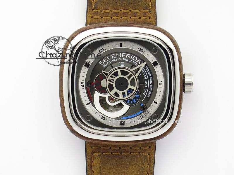 SevenFriday P3-2 ‘Woody’ V6F Best Edition On Brown Asso Strap Miyota 82S7