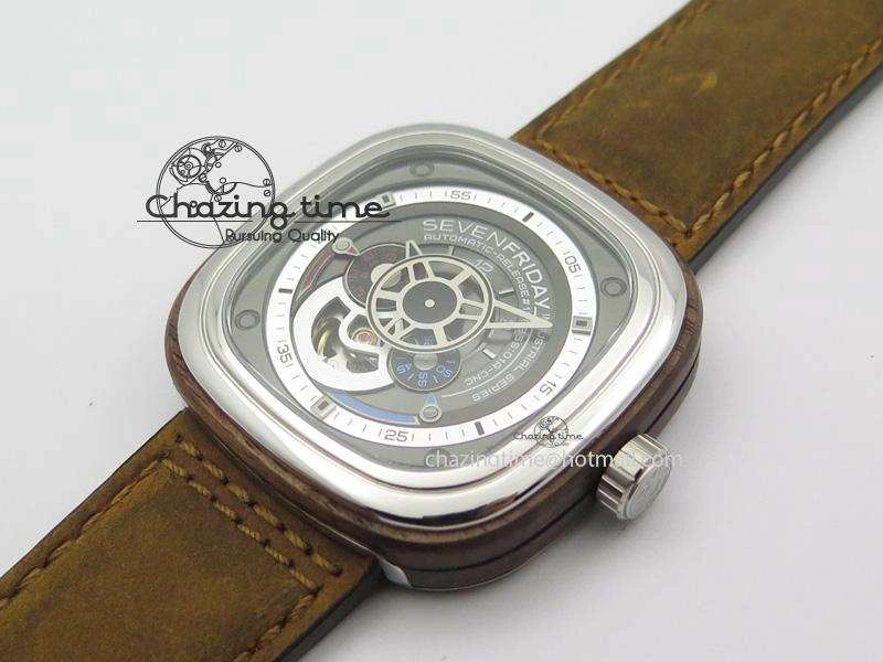 SevenFriday P3-2 ‘Woody’ V6F Best Edition On Brown Asso Strap Miyota 82S7