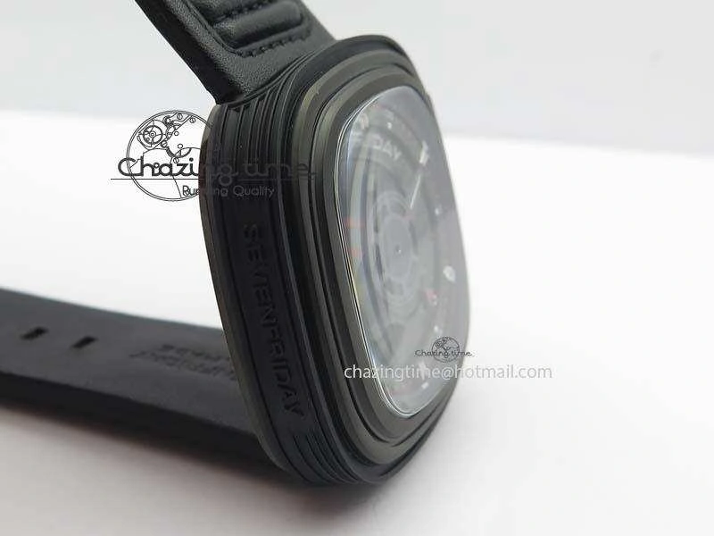 SevenFriday P3B 01 ‘Racer’ V6F Best Edition On Black Leather Strap Miyota 82S7
