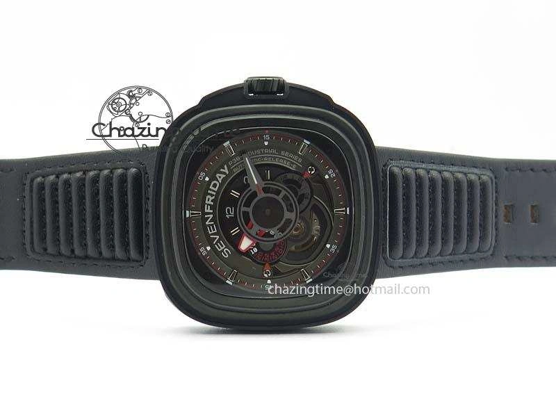 SevenFriday P3B 01 ‘Racer’ V6F Best Edition On Black Leather Strap Miyota 82S7