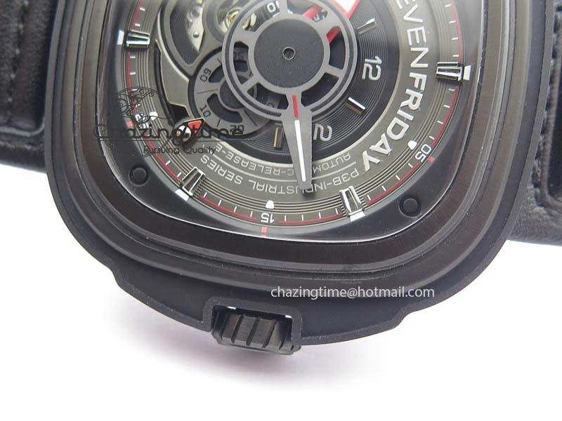 SevenFriday P3B 01 ‘Racer’ V6F Best Edition On Black Leather Strap Miyota 82S7
