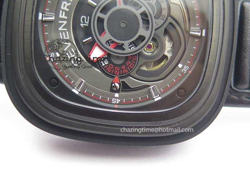 SevenFriday P3B 01 ‘Racer’ V6F Best Edition On Black Leather Strap Miyota 82S7