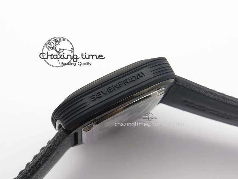 SevenFriday P3B 01 ‘Racer’ V6F Best Edition On Black Leather Strap Miyota 82S7