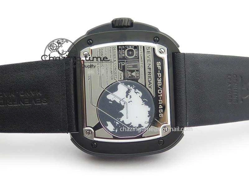 SevenFriday P3B 01 ‘Racer’ V6F Best Edition On Black Leather Strap Miyota 82S7