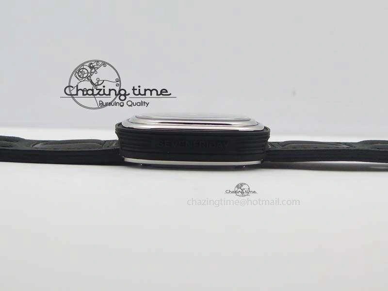 SevenFriday PVD P3C 01 Hot Rod V6F Best Edition On Black Leather Strap Miyota 82S7