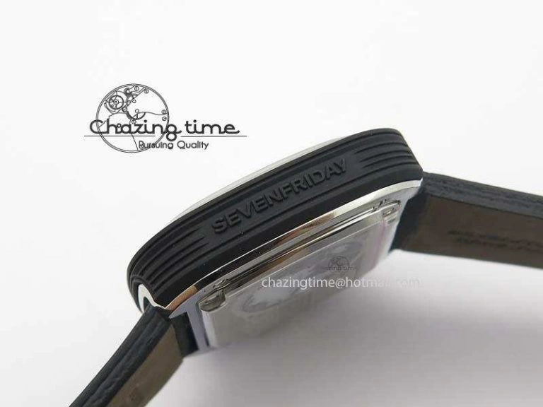 SevenFriday PVD P3C 01 Hot Rod V6F Best Edition On Black Leather Strap Miyota 82S7