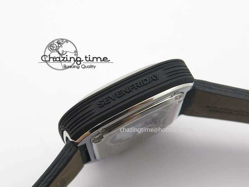 SevenFriday PVD P3C 01 Hot Rod V6F Best Edition On Black Leather Strap Miyota 82S7