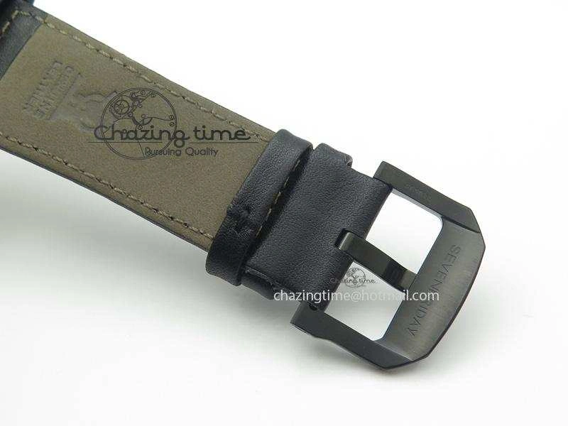 SevenFriday PVD V3-01 V6F 1:1 Best Edition Black Silver Dial On Black Leather Strap Miyota 82S7