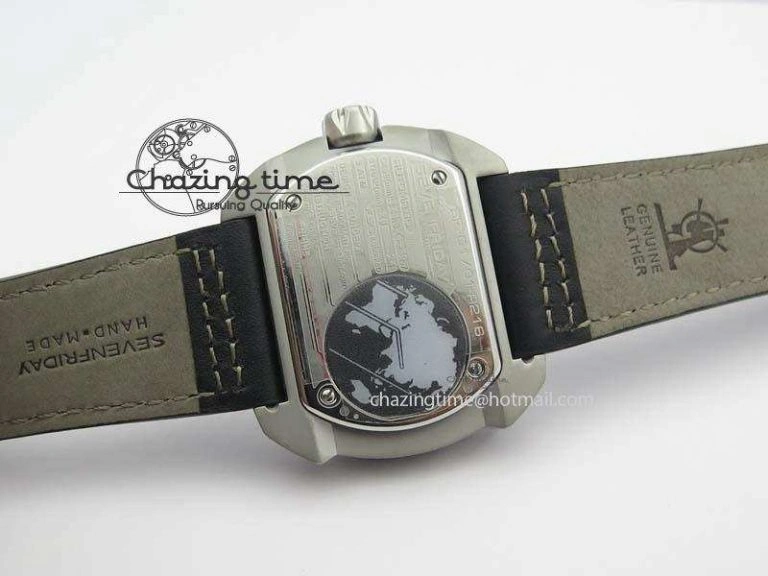 SevenFriday Q1-01 V6F 1:1 Best Edition Silver Dial On Black Leather Strap Miyota 82S7