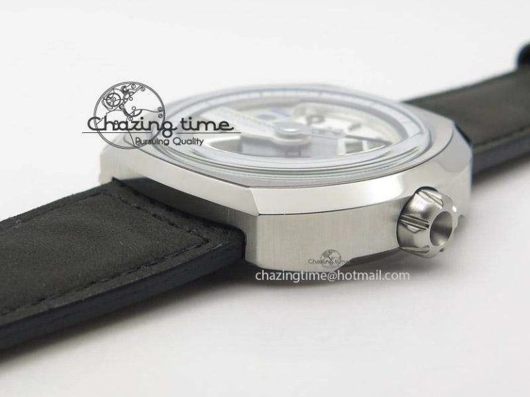 SevenFriday V1-01 V6F 1:1 Best Edition Silver Dial On Black Leather Strap Miyota 82S7