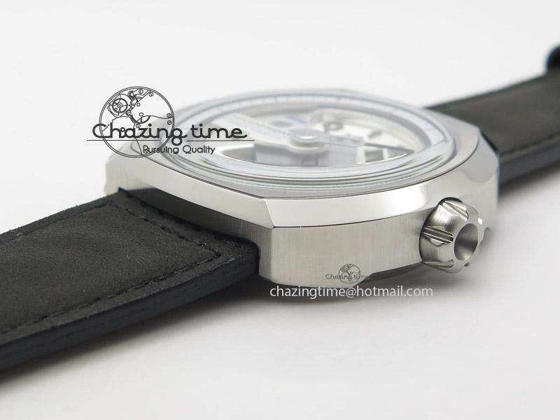 SevenFriday V1-01 V6F 1:1 Best Edition Silver Dial On Black Leather Strap Miyota 82S7