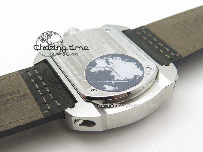 SevenFriday V1-01 V6F 1:1 Best Edition Silver Dial On Black Leather Strap Miyota 82S7