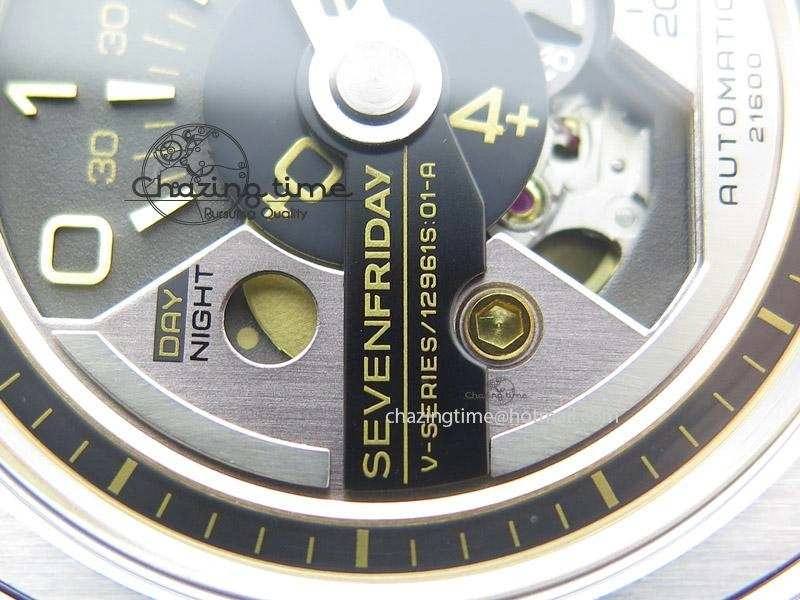 SevenFriday V2-01 V6F 1:1 Best Edition Black Silver Dial On Brown Leather Strap Miyota 82S7