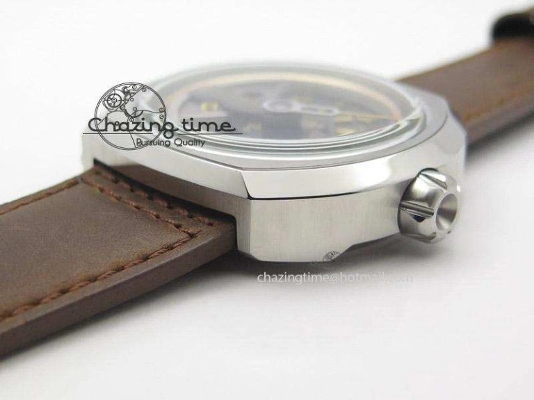 SevenFriday V2-01 V6F 1:1 Best Edition Black Silver Dial On Brown Leather Strap Miyota 82S7