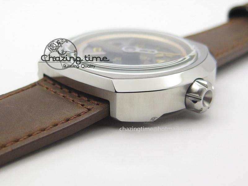 SevenFriday V2-01 V6F 1:1 Best Edition Black Silver Dial On Brown Leather Strap Miyota 82S7