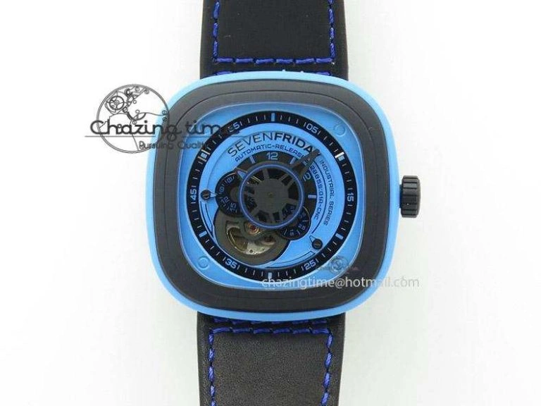 SevenFriday V2-01 V6F 1:1 Best Edition Black Silver Dial On Brown Leather Strap Miyota 82S7