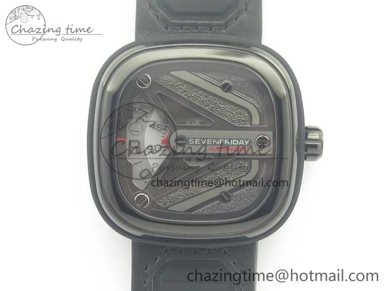 SevenFriday V2-01 V6F 1:1 Best Edition Black Silver Dial On Brown Leather Strap Miyota 82S7