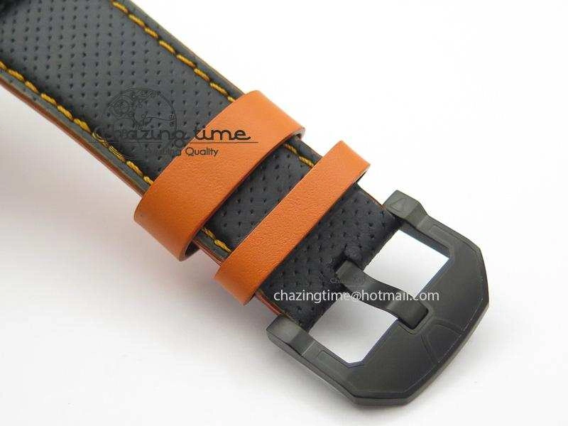 SevenFriday V3-02-GR V6F Best Edition Black Silver Dial Orange Hand On Black Leather Strap Miyota 82S7