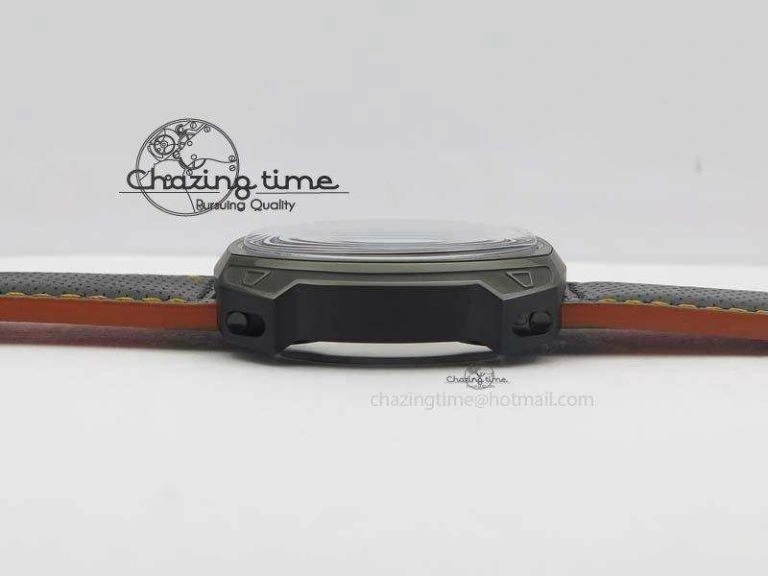 SevenFriday V3-02-GR V6F Best Edition Black Silver Dial Orange Hand On Black Leather Strap Miyota 82S7