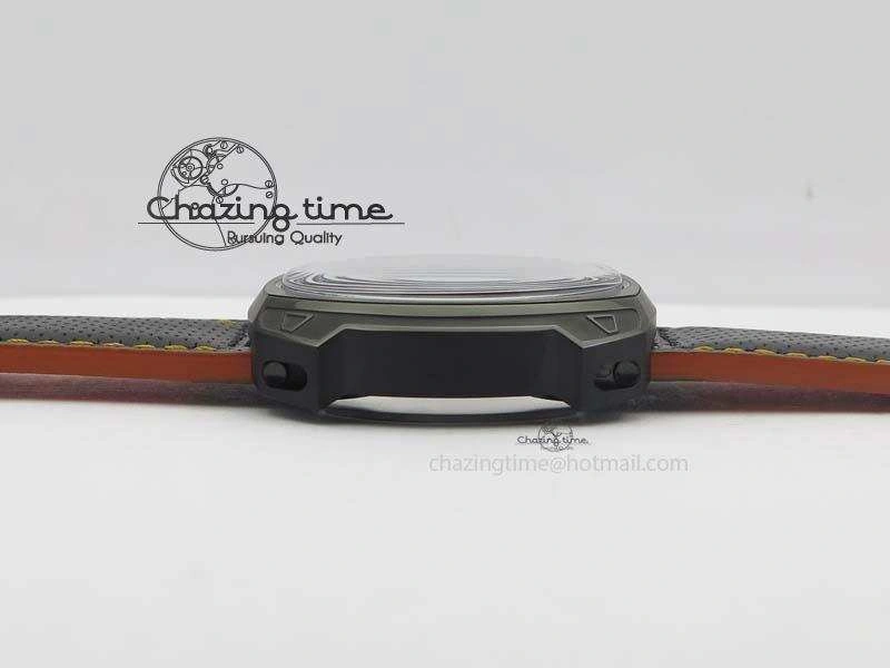 SevenFriday V3-02-GR V6F Best Edition Black Silver Dial Orange Hand On Black Leather Strap Miyota 82S7