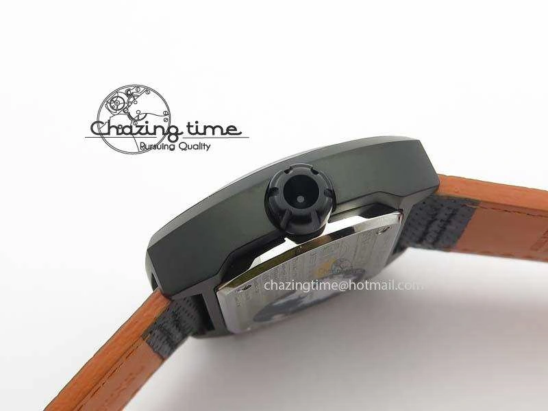SevenFriday V3-02-GR V6F Best Edition Black Silver Dial Orange Hand On Black Leather Strap Miyota 82S7