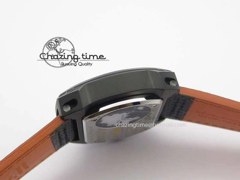 SevenFriday V3-02-GR V6F Best Edition Black Silver Dial Orange Hand On Black Leather Strap Miyota 82S7