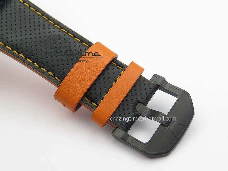 SevenFriday V3-02-GR V6F Best Edition Black Silver Dial Orange Hand On Black Leather Strap Miyota 82S7