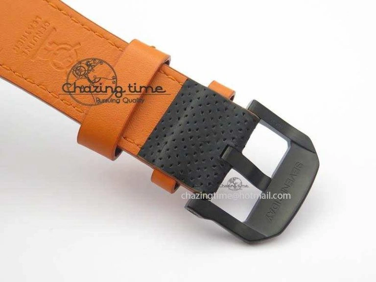 SevenFriday V3-02-GR V6F Best Edition Black Silver Dial Orange Hand On Black Leather Strap Miyota 82S7