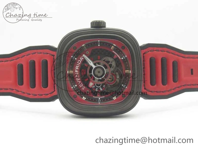 Sevenfriday P3B 06 Racing Team Red SVF 1:1 Best Edition on Red Leather Strap Miyota 82S7