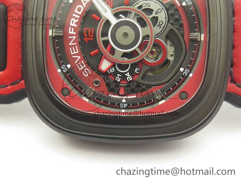 Sevenfriday P3B 06 Racing Team Red SVF 1:1 Best Edition on Red Leather Strap Miyota 82S7